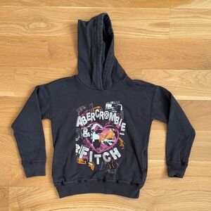 Abercrombie Kids black Hoodie with Graphic Design